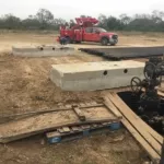 Moving in and setting up oil exploration pumping unit