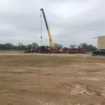 Moving in and setting up oil exploration pumping unit